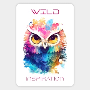 Owl Bird Wild Nature Animal Colors Art Painting Magnet